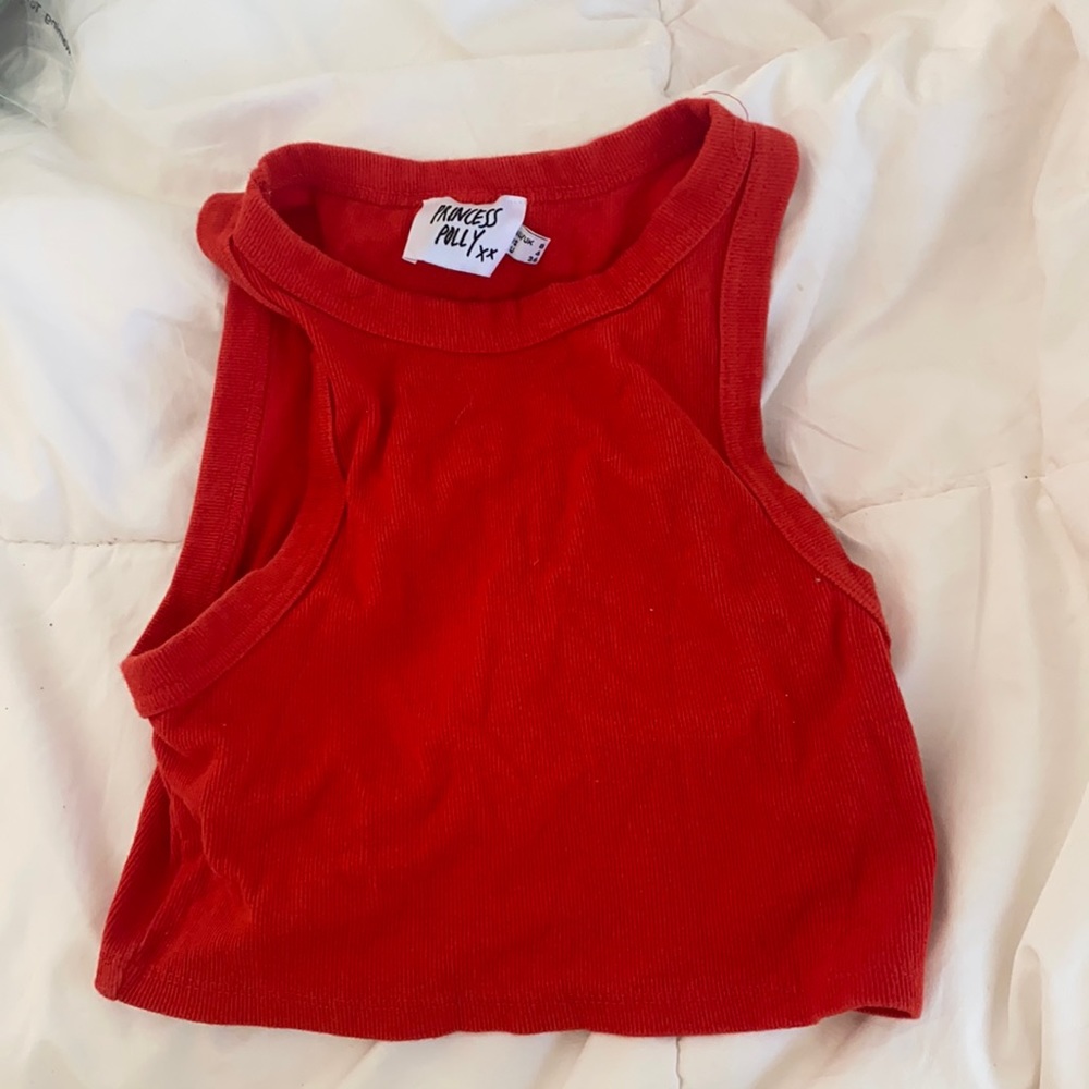princess polly tank too red orange